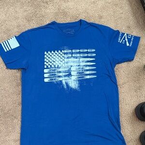 Blue Graphic Grunt Style T-Shirt
